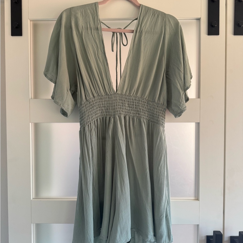 Sage Green V-Neck Jumper